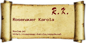 Rosenauer Karola névjegykártya